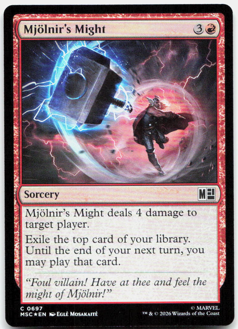 Mjolnir's Might NM Foil C Commander: Marvel Super Heroes 697