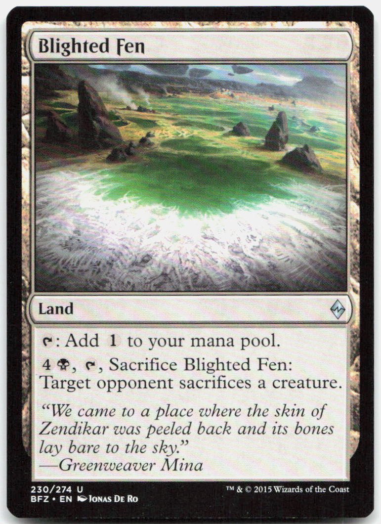 Blighted Fen NM U Battle for Zendikar 230