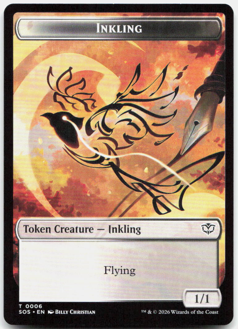 Inkling (0006) // Spirit (0010) Double-Sided Token NM T Secrets of Strixhaven 6