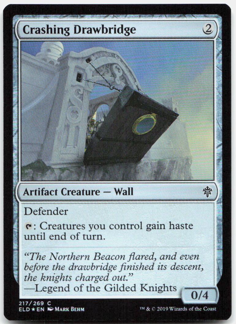Crashing Drawbridge NM Foil C Throne of Eldraine 217