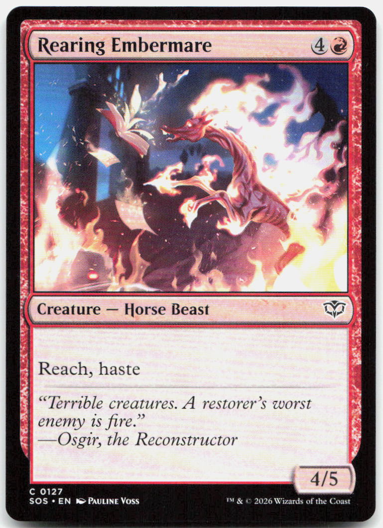 Rearing Embermare NM C Secrets of Strixhaven 127