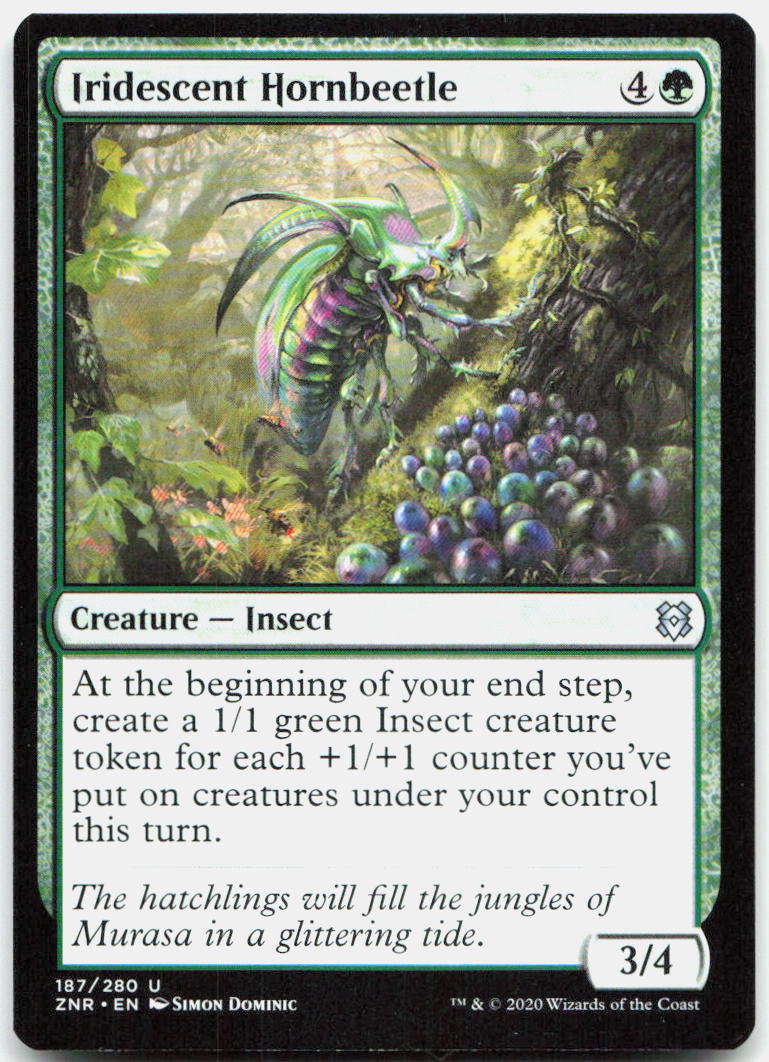 Iridescent Hornbeetle NM U Zendikar Rising 187