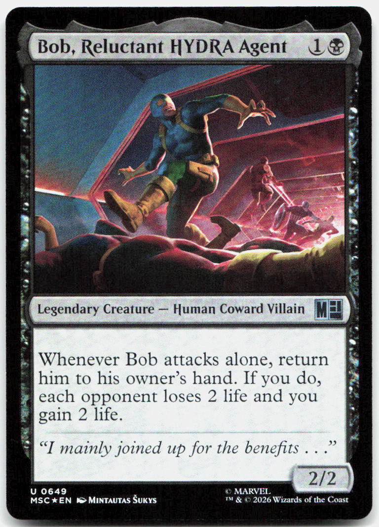 Bob, Reluctant HYDRA Agent NM Foil U Commander: Marvel Super Heroes 649