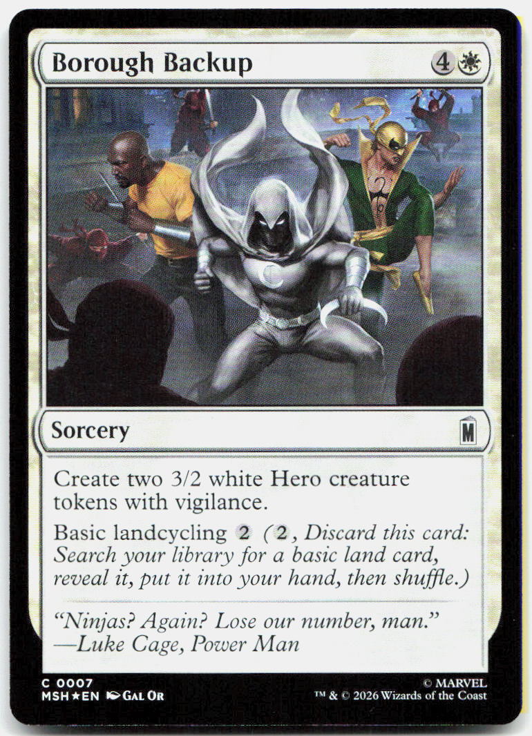 Borough Backup NM Foil C Marvel Super Heroes 7