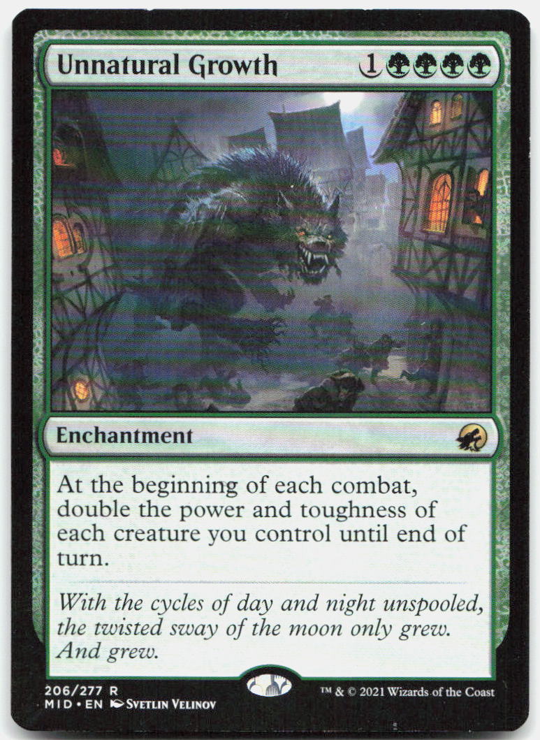 Unnatural Growth NM R Innistrad: Midnight Hunt 206