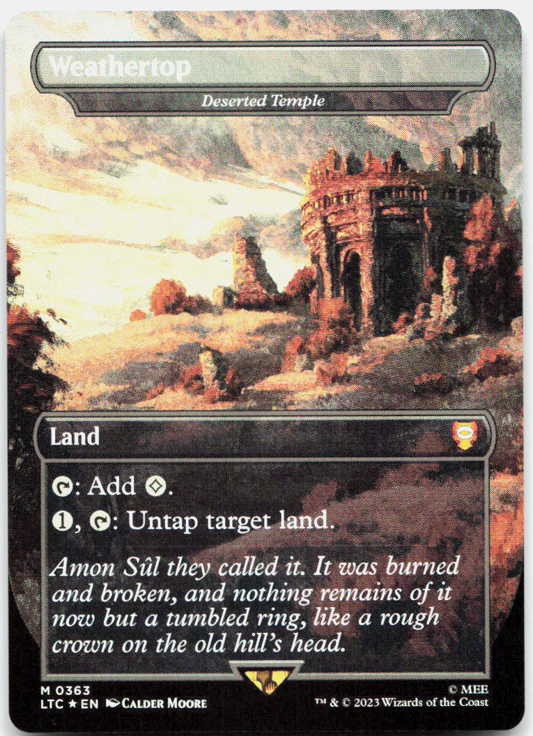 Weathertop - Deserted Temple (Borderless) NM Foil M Commander: The Lord of the R