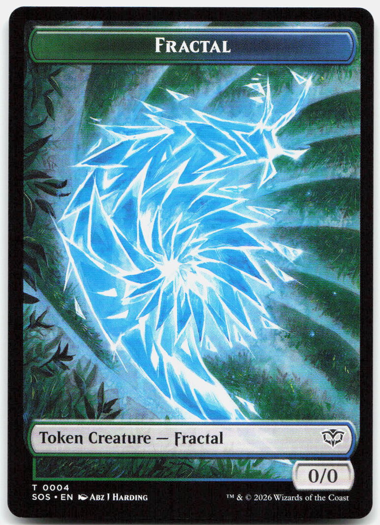 Fractal (0004) // Spirit (0010) Double-Sided Token NM T Secrets of Strixhaven