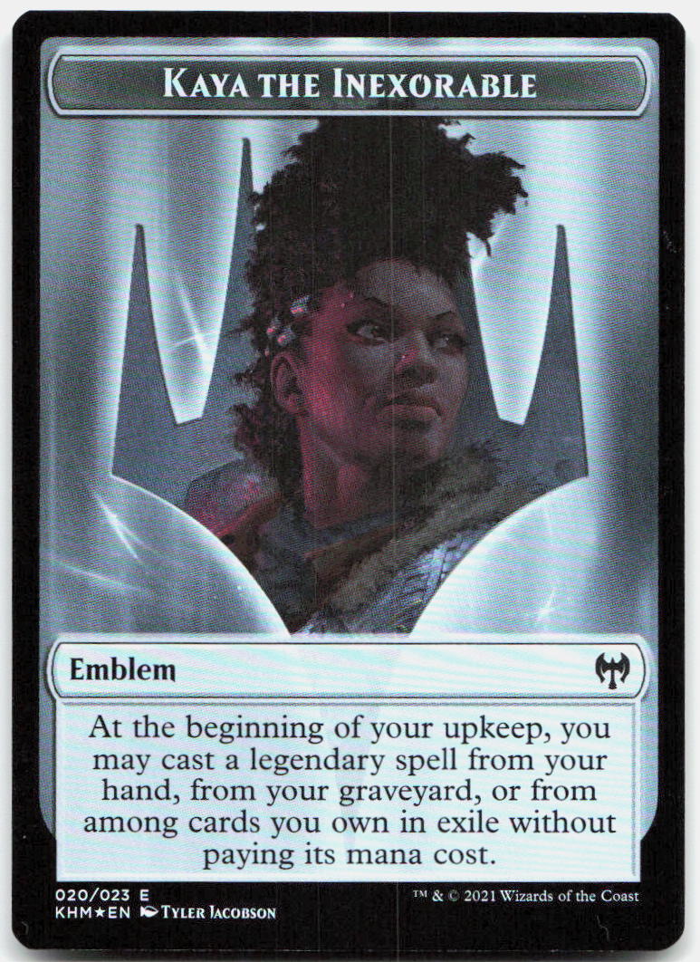 Treasure // Emblem - Kaya the Inexorable Double-Sided Token NM Foil T Kaldheim 1