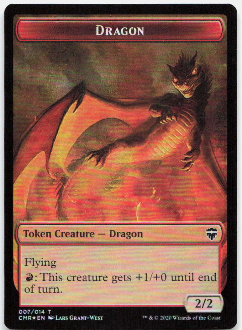 Dragon // Treasure Double-Sided Token NM Foil T Commander Legends 7 // 12