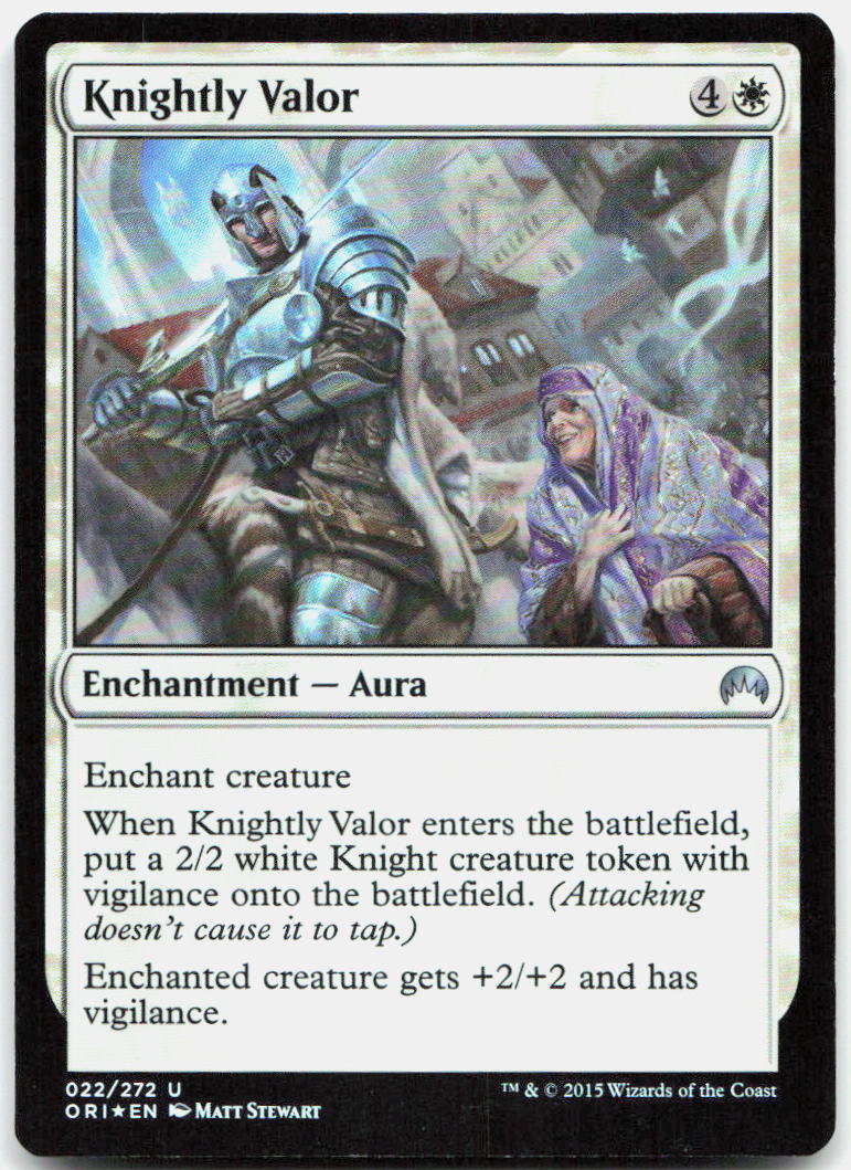 Knightly Valor NM Foil U Magic Origins 22