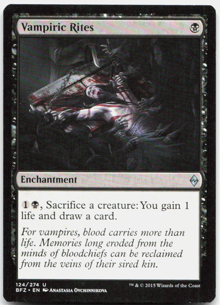 Vampiric Rites NM U Battle for Zendikar 124