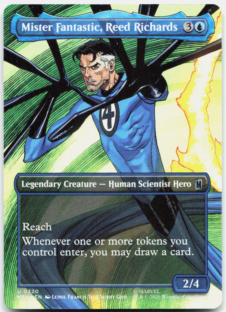 Mister Fantastic, Reed Richards (Borderless) NM Foil U Marvel Super Heroes 320