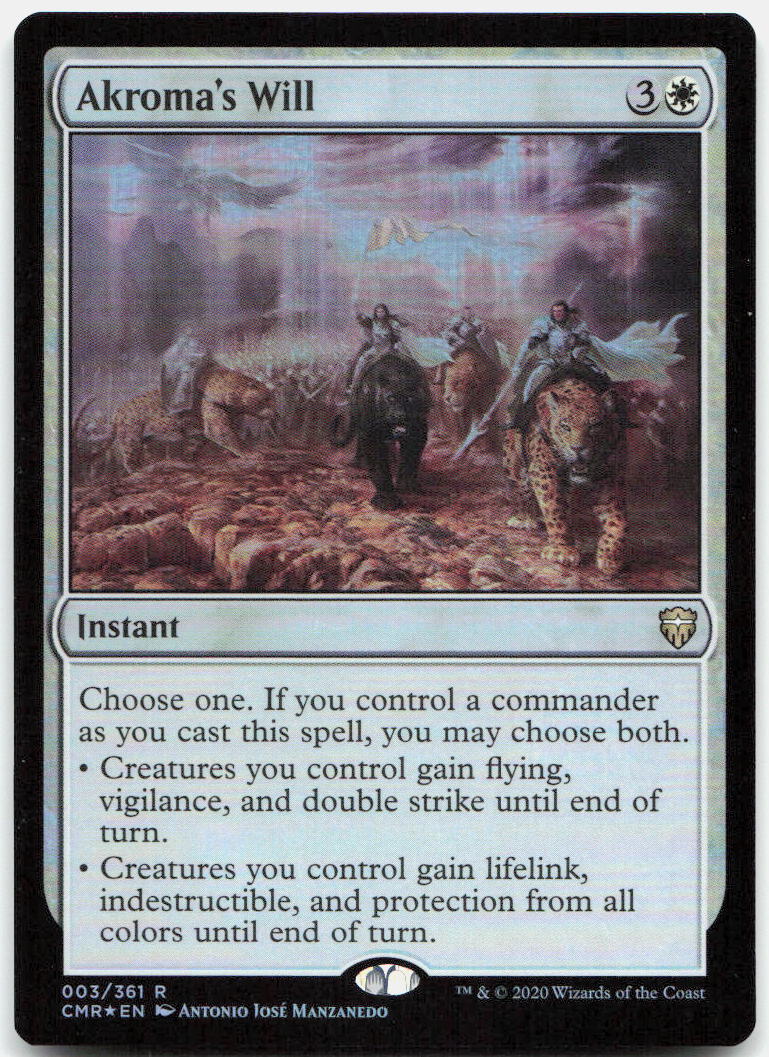 Akroma's Will NM Foil R Commander Legends 3