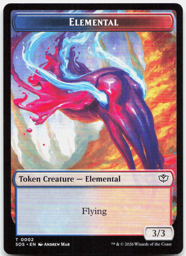 Elemental  // Treasure Double-Sided Token NM T Secrets of Strixhaven 3 // 12
