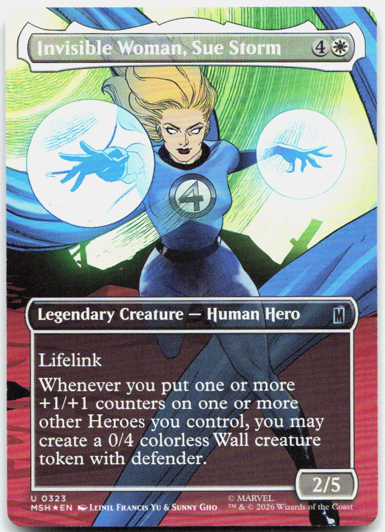 Invisible Woman, Sue Storm (Borderless) NM Foil U Marvel Super Heroes 323