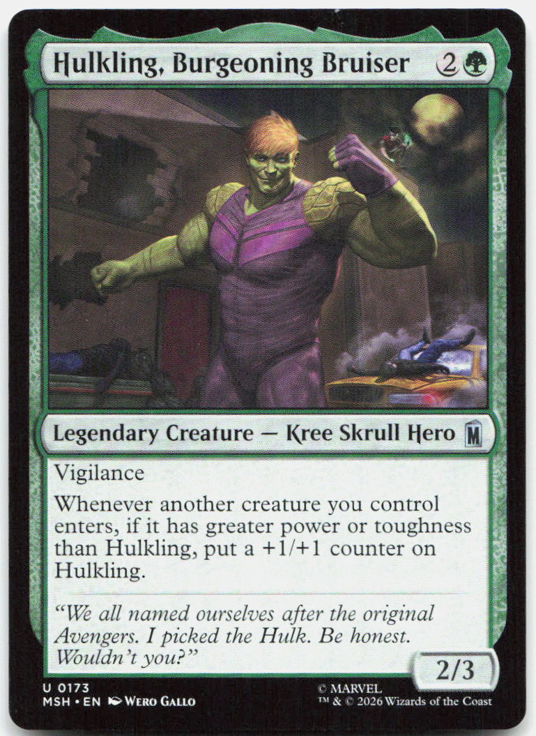 Hulkling, Burgeoning Bruiser NM U Marvel Super Heroes 173