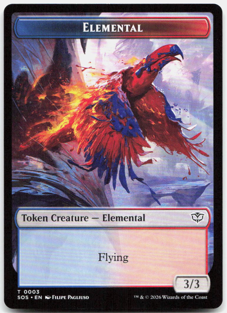 Elemental (0003) // Treasure Double-Sided Token NM T Secrets of Strixhaven
