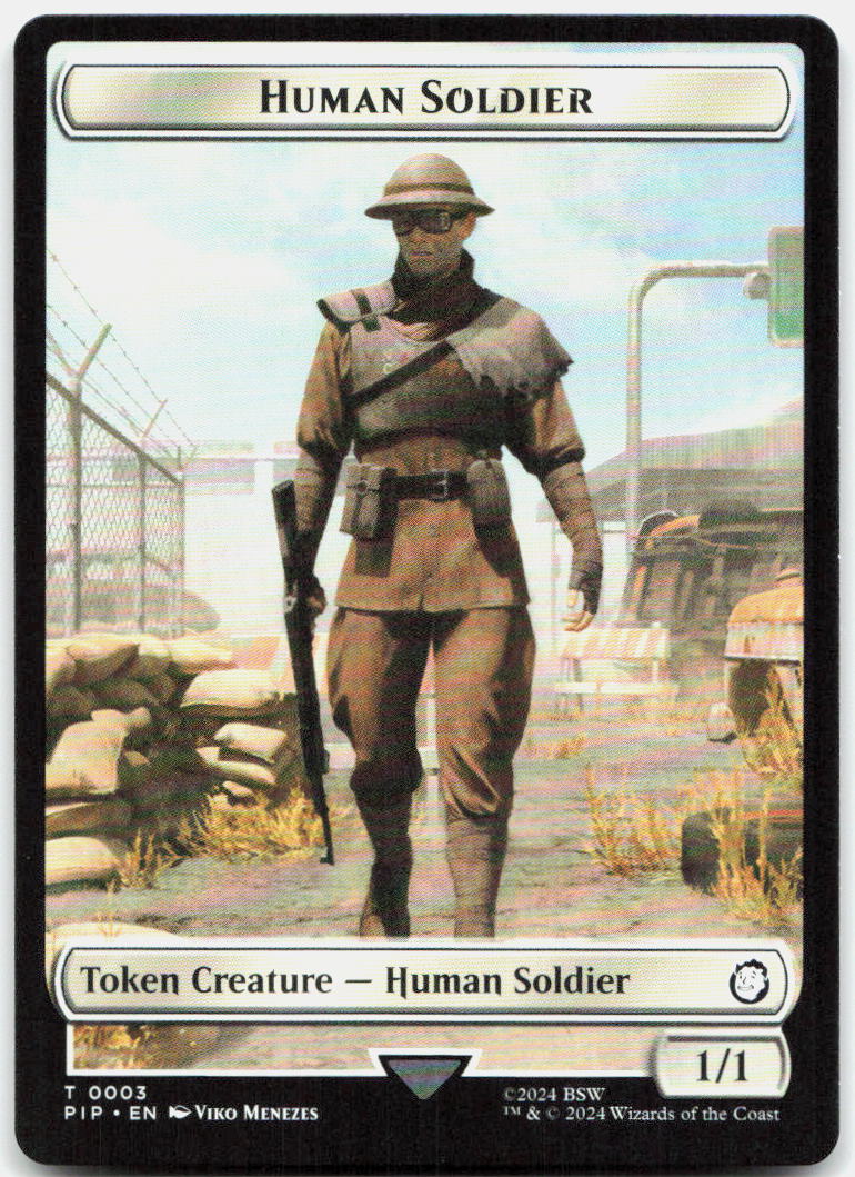 Settlement // Human Soldier Double-Sided Token NM T Universes Beyond: Fallout 8