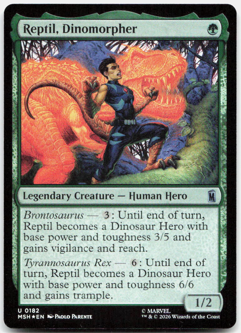 Reptil, Dinomorpher NM Foil U Marvel Super Heroes 182