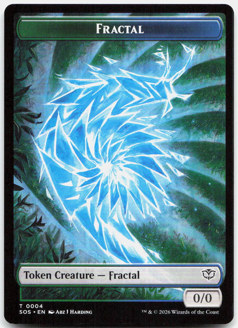 Fractal (0004) // Spirit (0010) Double-Sided Token NM T Secrets of Strixhaven 4 // 10