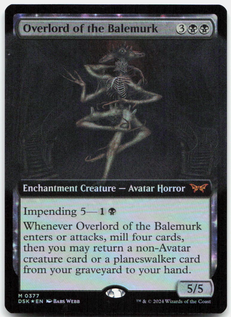 Overlord of the Balemurk (Extended Art) NM Foil M Duskmourn: House of Horror 377