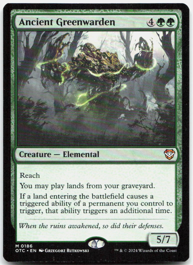 Ancient Greenwarden NM M Commander: Outlaws of Thunder Junction 186