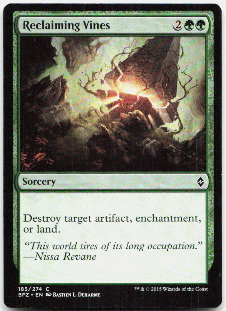 Reclaiming Vines NM C Battle for Zendikar 185