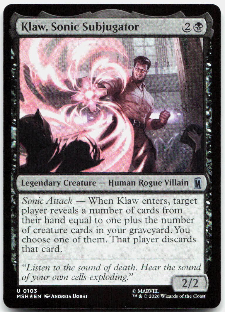 Klaw, Sonic Subjugator NM Foil U Marvel Super Heroes 103
