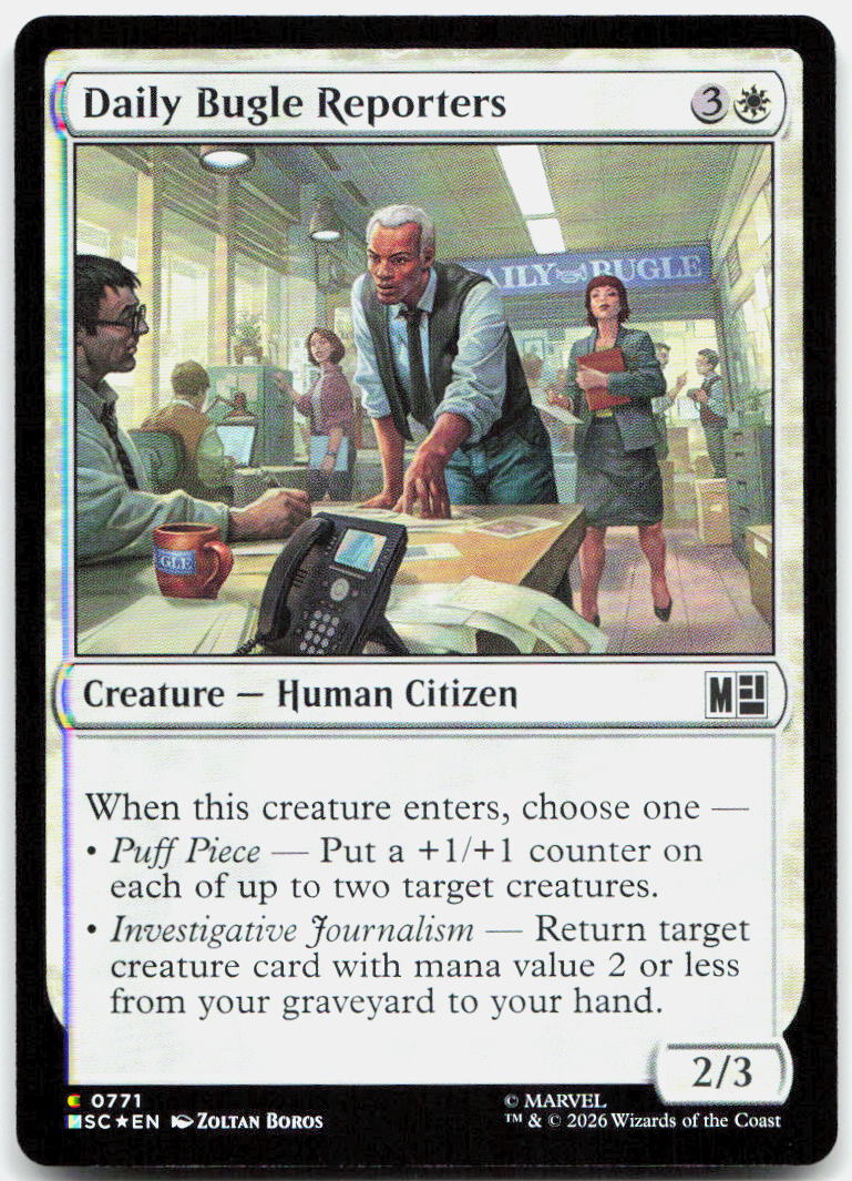 Daily Bugle Reporters NM Foil C Commander: Marvel Super Heroes 771