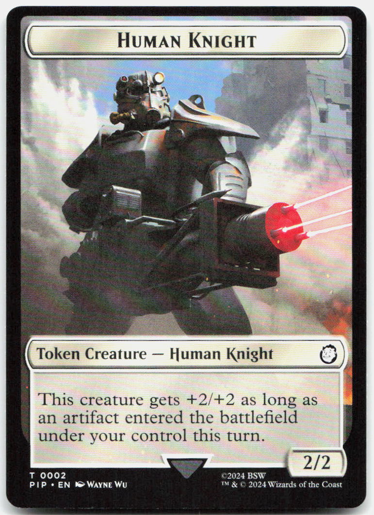 Human Knight // Copy Double-Sided Token NM T Universes Beyond: Fallout 2 // 1